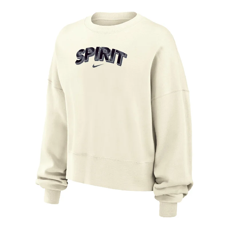 Women's Nike Washington Spirit Status Off-White Crewneck