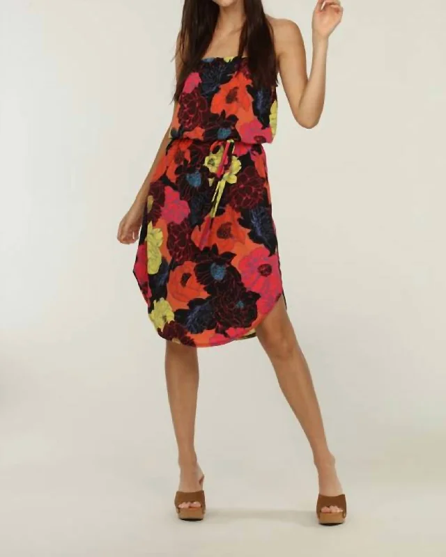 Cheri Tube Belted Dress In Multi