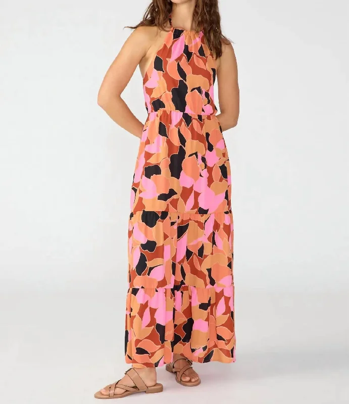 Backless Maxi Dress In Multi