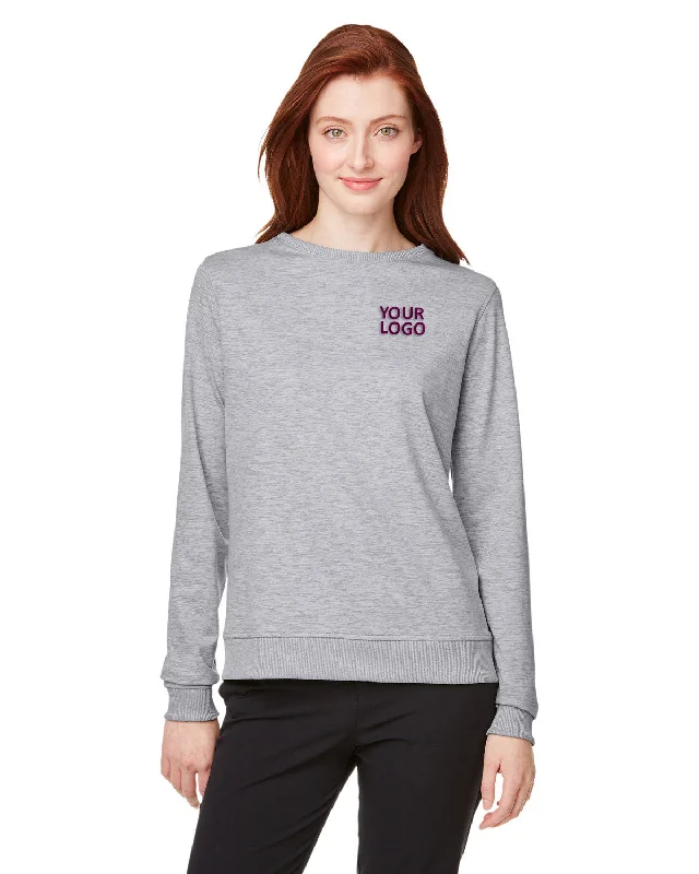 Custom Puma Ladies Cloudspun Crew, Light Gray Heather