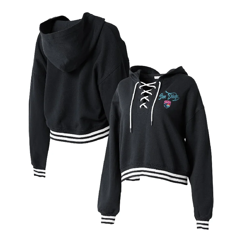 Women's San Diego Wave WEAR Cropped Black Hoodie