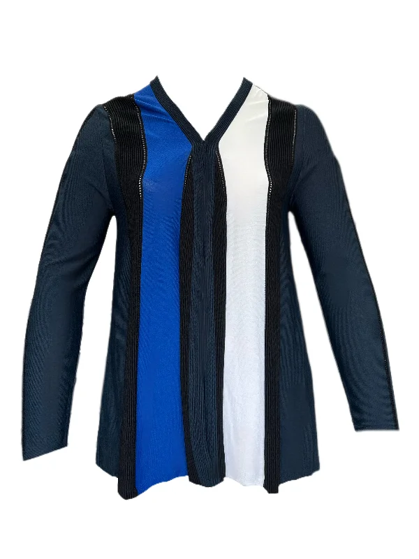 MARINA RINALDI Women's Navy Maquette Cardigan $615 NWT