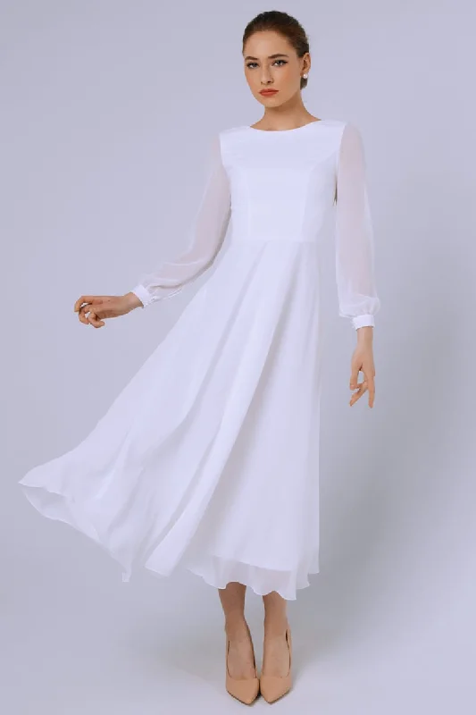Online Only Romantic Moments Long Sleeve Midi Dress