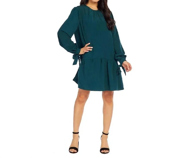 Merritt Flounce Dress In Green