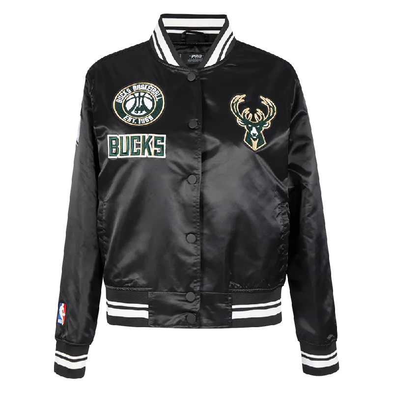 CHAMARRA DE SATÉN NBA MILWAUKEE BUCKS RETRO CLASSICS PARA MUJER