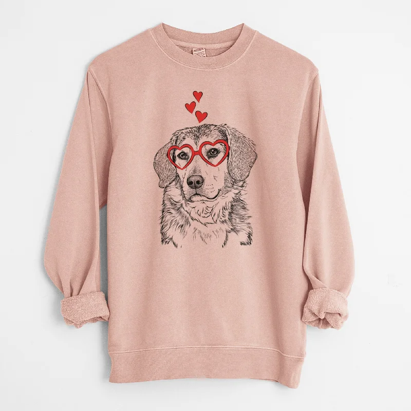 Valentine Gunner the Beagle Mix - Unisex Pigment Dyed Crew Sweatshirt