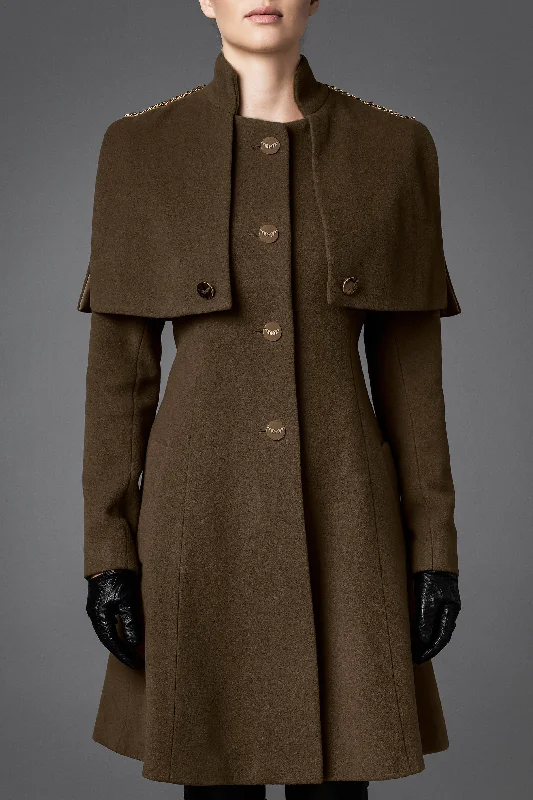 Women's Wool Coat - Harmony Olive Green