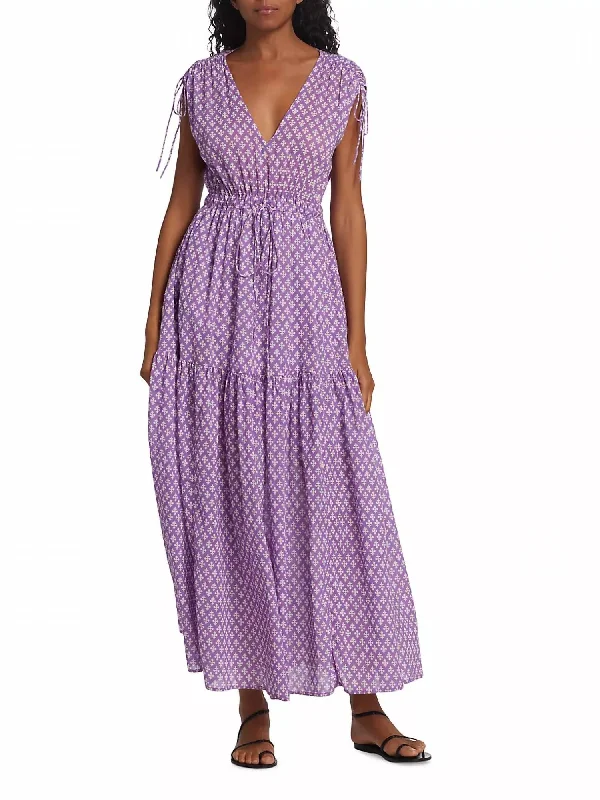 Cecily Dress In Purple Clover