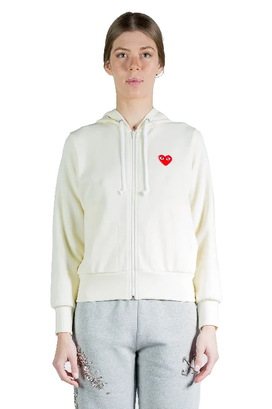 Comme Des Garcons Play W Zip Hoody Ivory