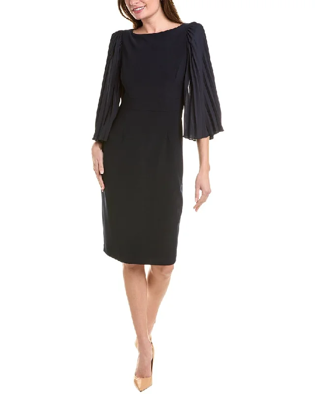 Joseph Ribkoff Pleated Sleeve Midi Dress