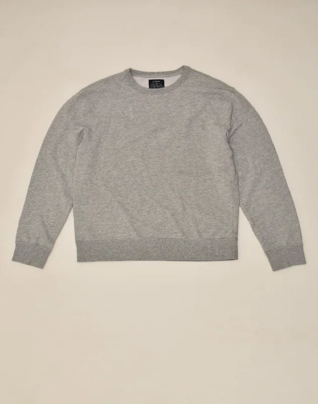 J. CREW Womens Sweatshirt Jumper UK 14 Medium Grey Cotton