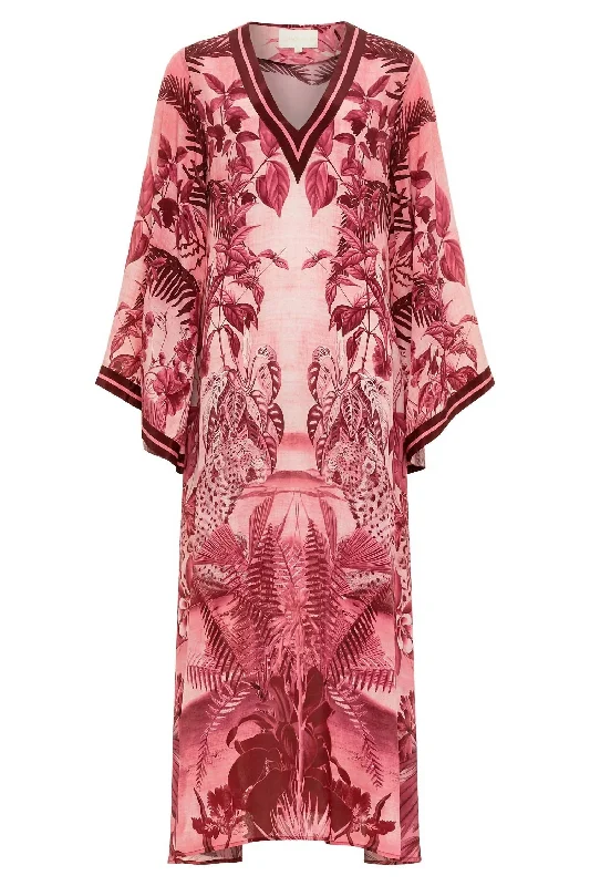 Lena Kaftan Dress In Sepia Jungle