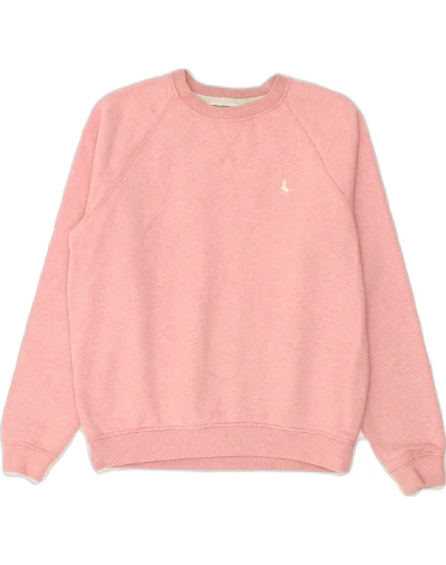 JACK WILLS Womens Oversized Sweatshirt Jumper UK 8 Small  Pink Cotton