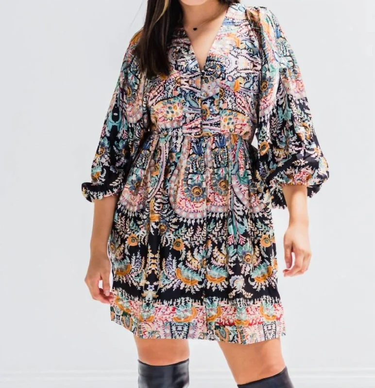 Mini Belted Shirt Dress In Black Sigrid