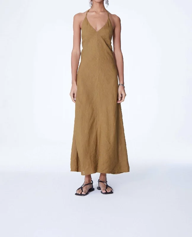 Lapataia Dalva Midi Dress In Curry