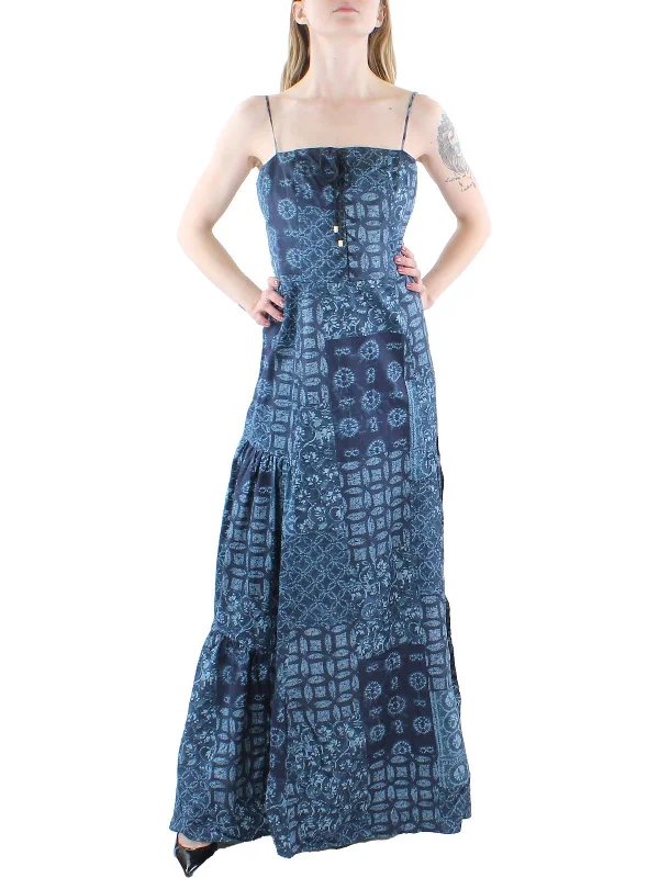 Womens Woven Printed Maxi Dress