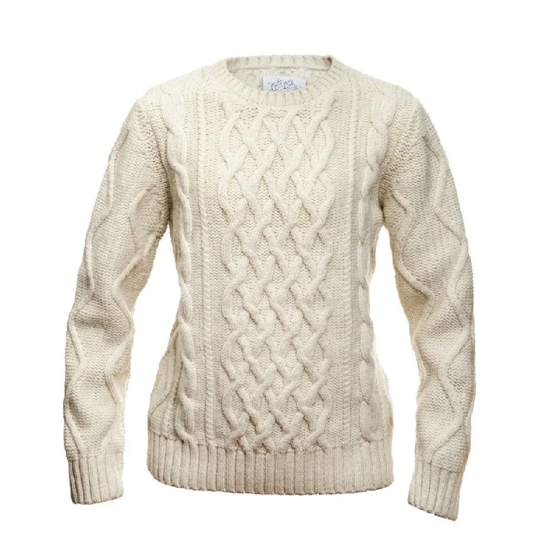 BOAST Women's Ivory Chunky Cable Knit Crewneck Sweater $180 NEW