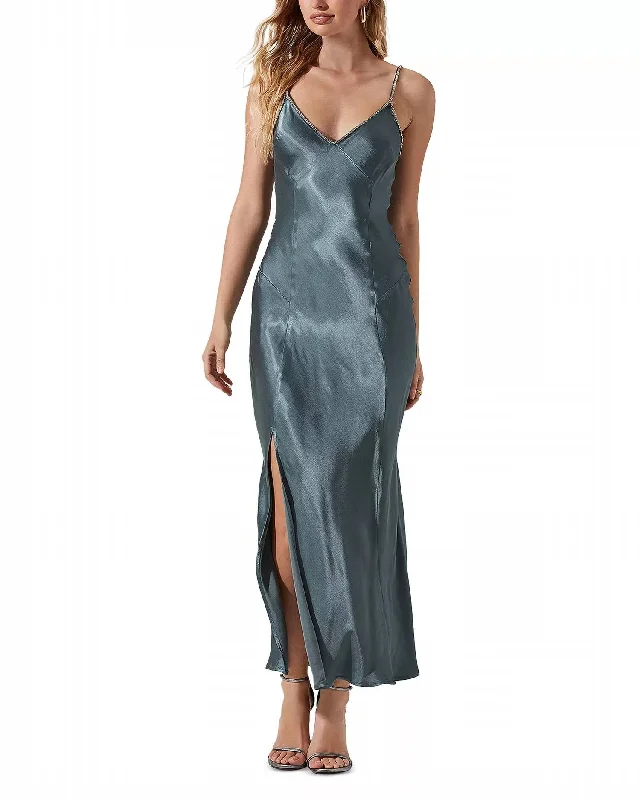 Kathleen Dress In Slate Blue