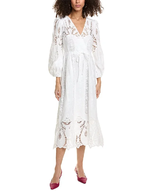 ba&sh Linen-Blend Midi Dress