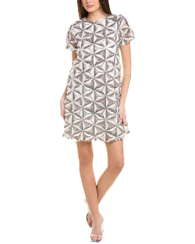 Gracia Glitter Geometry Pattern Shift Dress