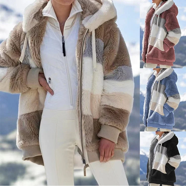 Women Winter Plus Size Long Teddy Jacket Warm Thick Fleece Faux Fur Coat