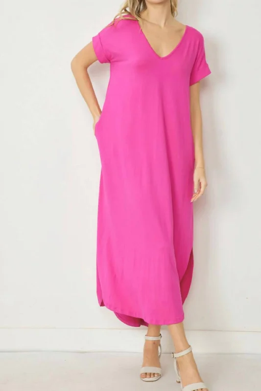 Everyday Maxi Dress In Hot Pink