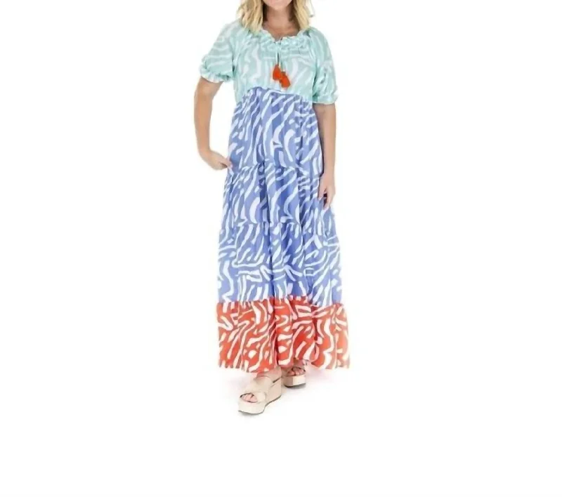 Zebra Maxi Dress In Multi