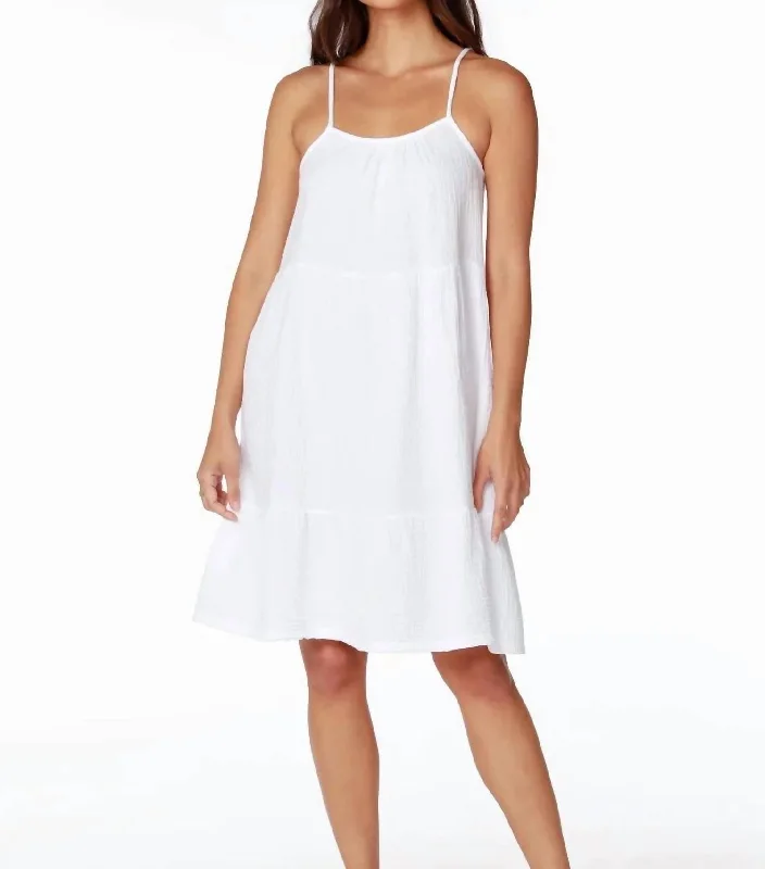 Cami Tiered Dress In White