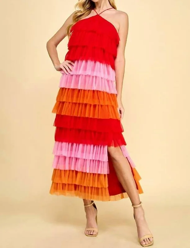 Fiesta Tulle Dress In Multi