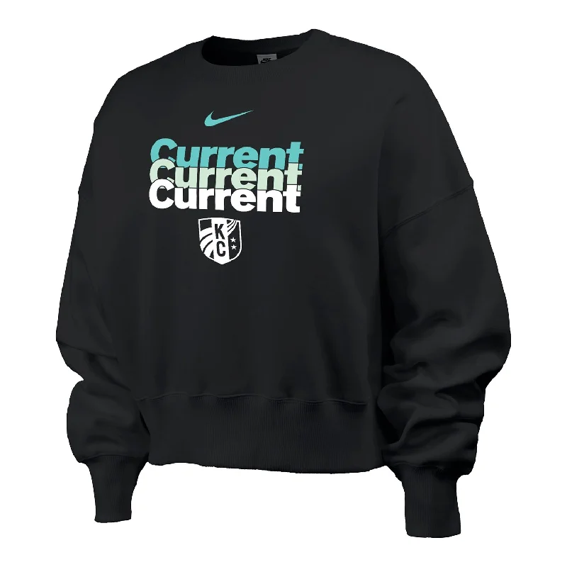 Women's Nike KC Current Statement Black Crewneck