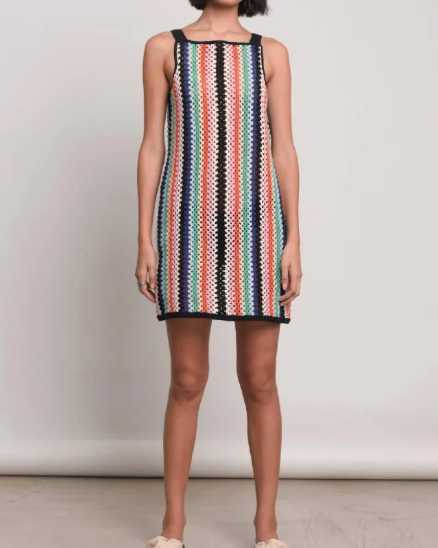 Perla Crochet Dress In Multi