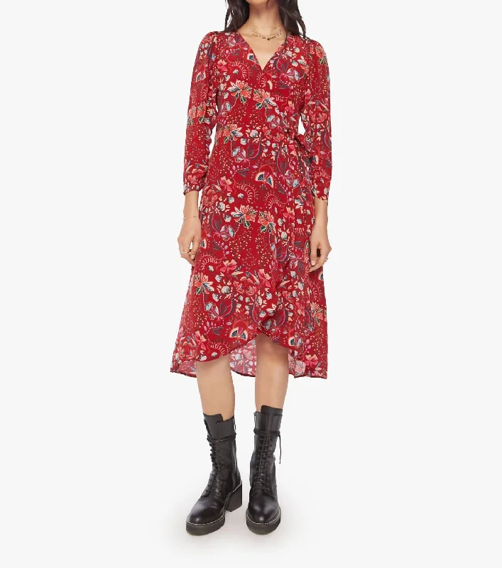 Palermo Denia Midi Dress In Red Berry