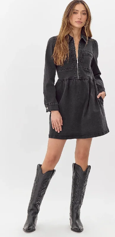 Lia Denim Zip Dress