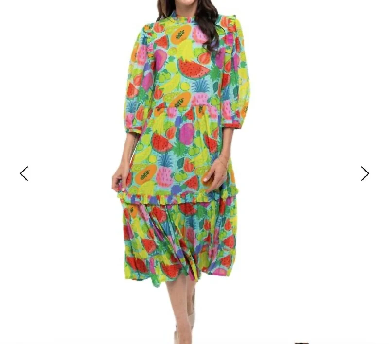 Margherita Dress In Fruit Print