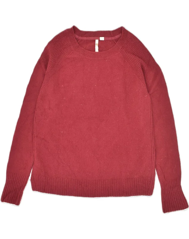 WHITE STUFF Womens Crew Neck Jumper Sweater UK 12 Medium  Burgundy Nylon