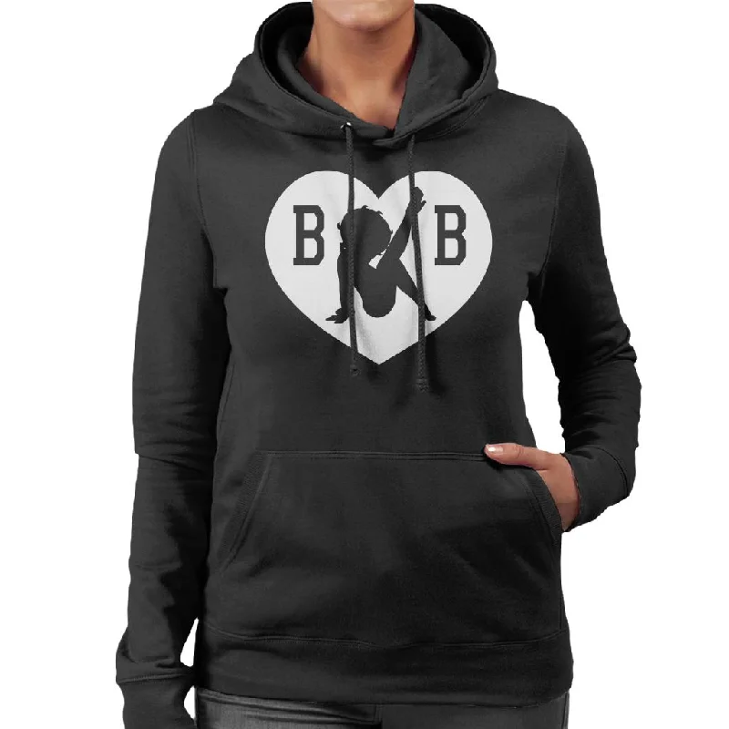 Betty Boop B B Love Heart Silhouette Women's Hooded Sweatshirt