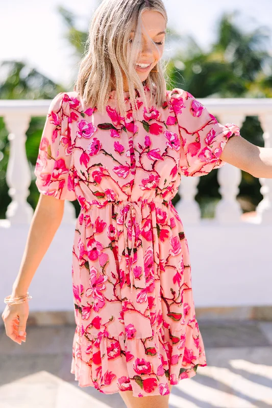 Making Promises Blush Pink Floral Dress