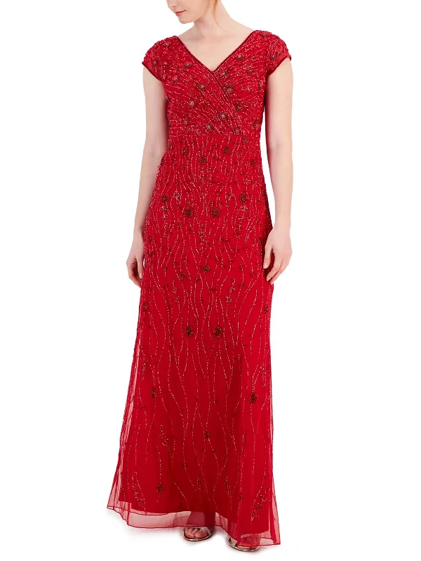 Womens Embellished Long Evening Dress