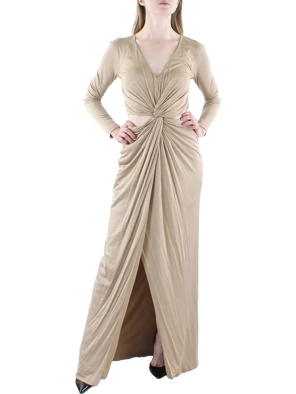 Womens Twist Front Long Maxi Dress