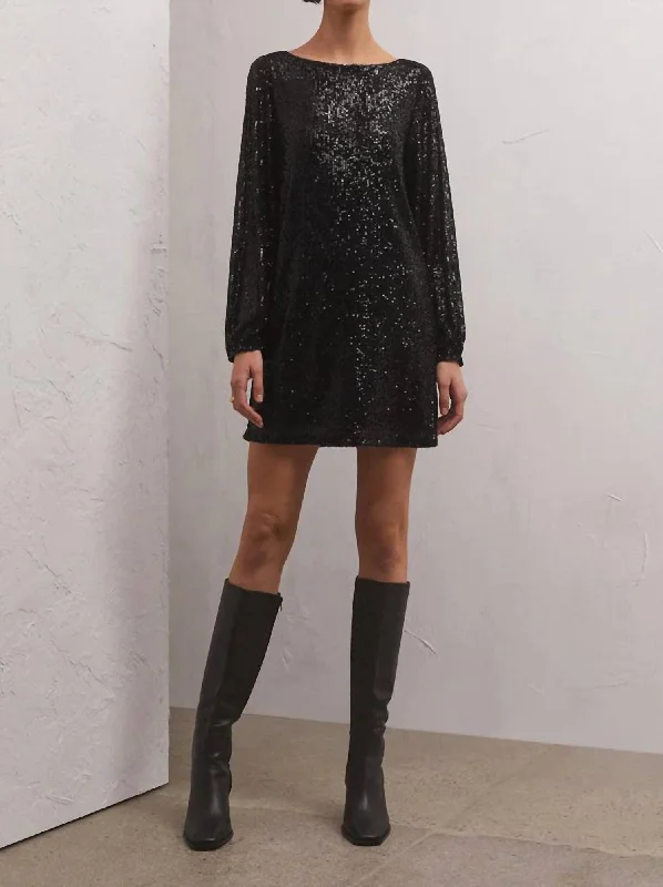 Andromeda Sequin Dress In Black