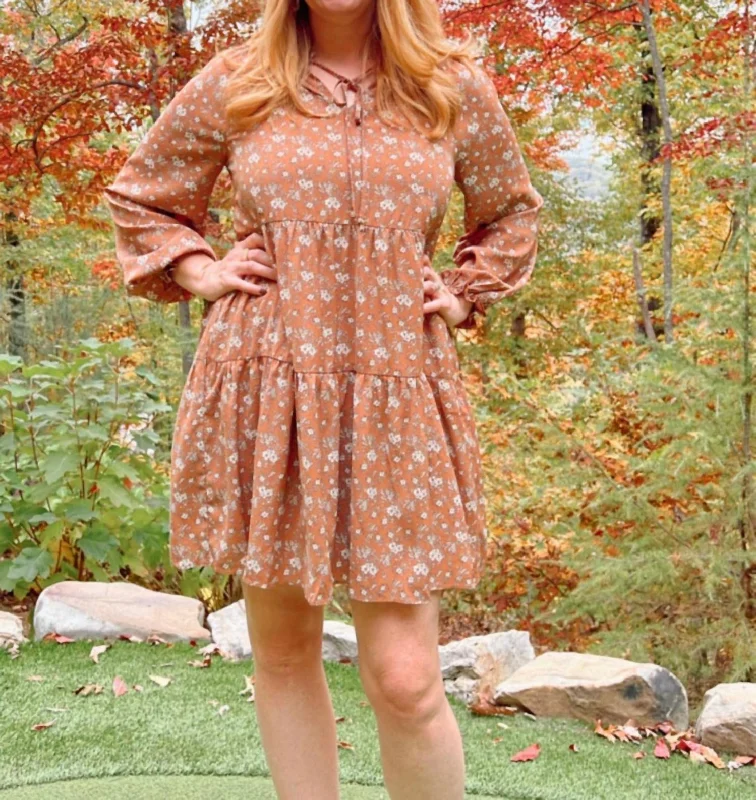 Moments Of Fall Dress In Clay