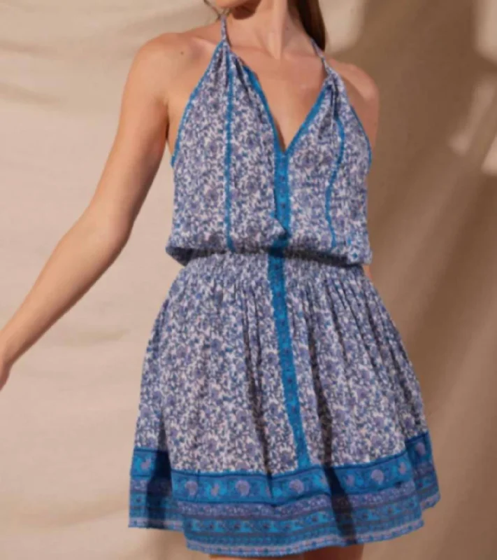 Carine Mini Dress In Blue Picot