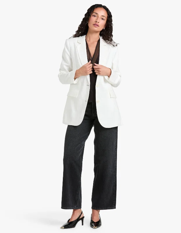 Roberta Linen Jacket - Antique White