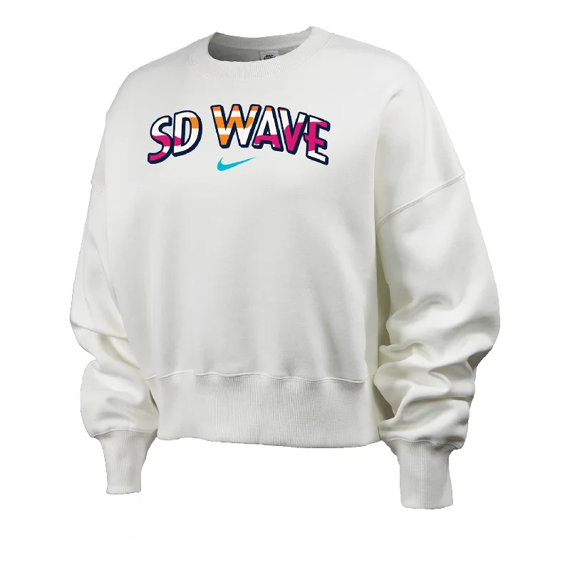 Women's Nike San Diego Wave Status Off-White Crewneck