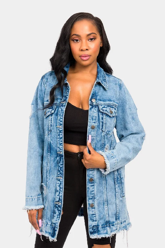 Little Angel Distressed Denim Jacket