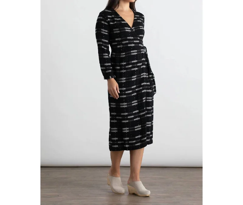 Ingrid Stripe Dress In Black