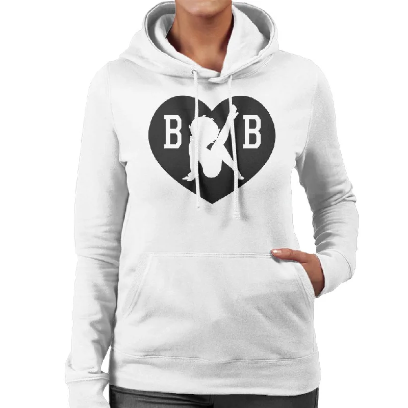 Betty Boop B B Love Heart Women's Hooded Sweatshirt