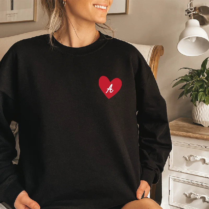 Personalised Heart Initial Women's Pocket Logo Sweatshirt