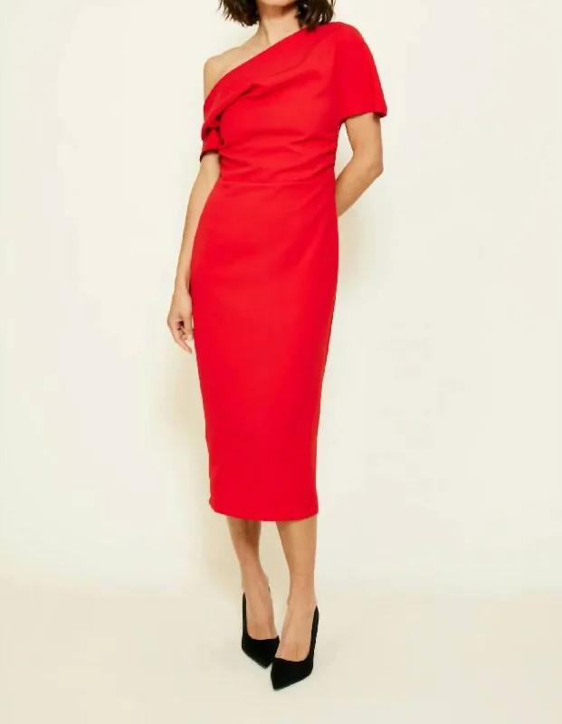 Phillipa Midi Dress In Red