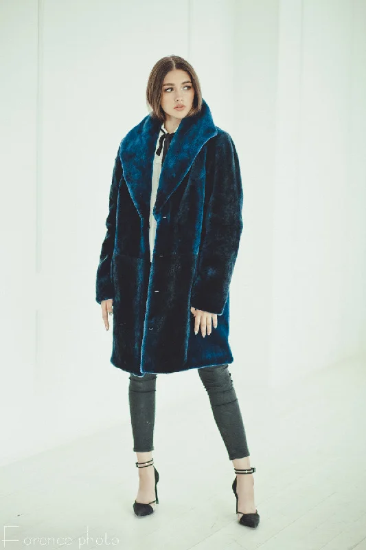 Beaver Fur Jacket (Blue)